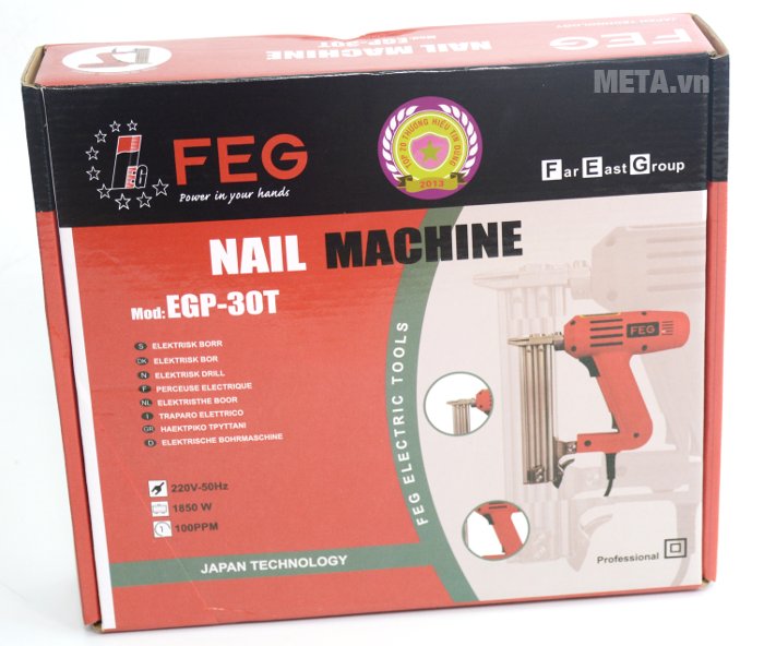 Máy bắn đinh FEG EGP-30T được đựng trong hộp bìa cứng 