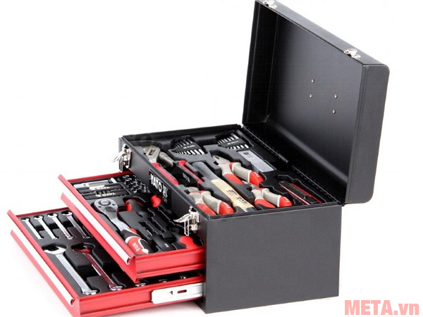 Hộp đồ nghề sửa xe máy chuyên dụng 3 ngăn, 80 chi tiết YATO YT38951