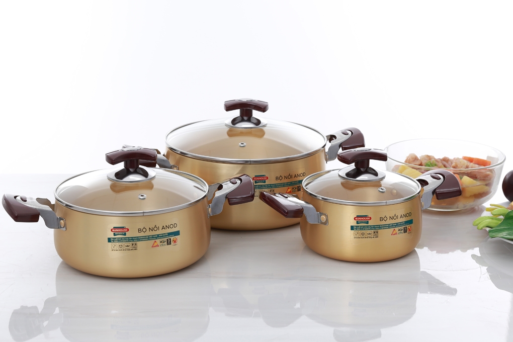 Bộ nồi anod Sunhouse SH6634EB