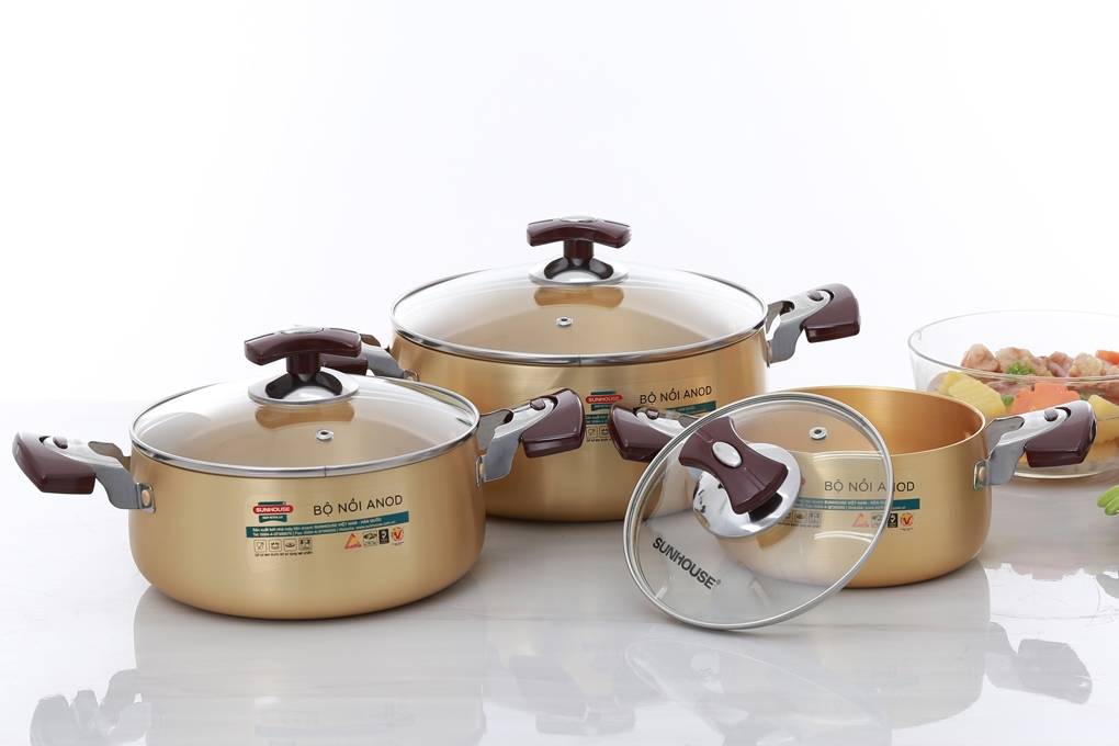 Bộ nồi anod Sunhouse SH6634EB