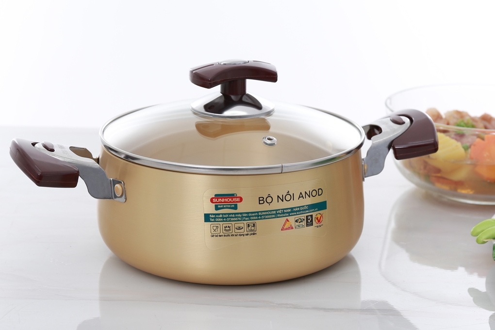 Bộ nồi anod Sunhouse SH6634EB