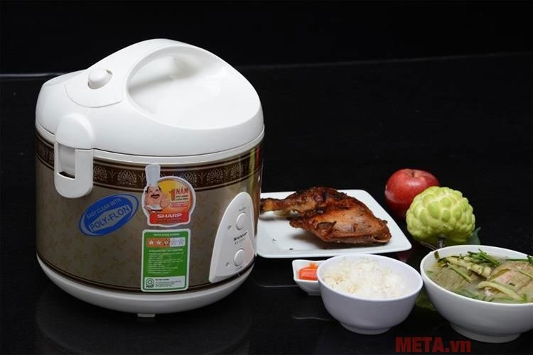 Nồi cơm điện nắp gài Sharp KS-11ETV (RB) 1 lít