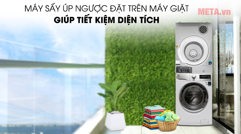 Máy sấy Electrolux EDV805JQSA có thiết kế sang trọng, ghép đôi hoàn hảo