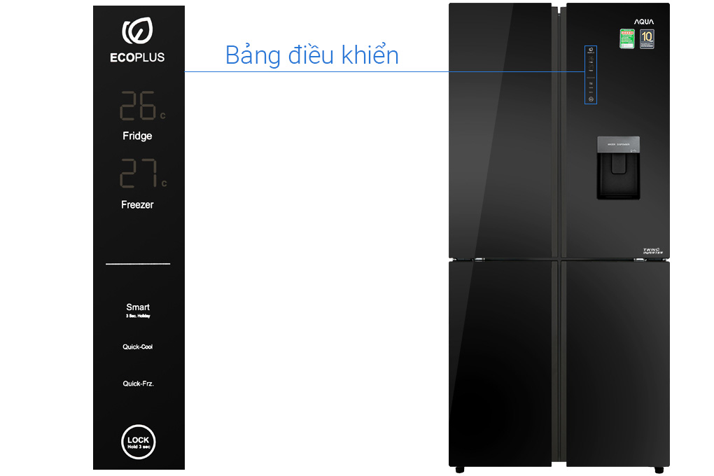 Tủ lạnh Aqua Inverter 456 lít AQR-IGW525EM (GB)