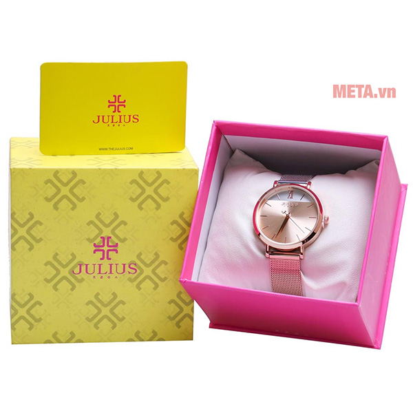 Đồng hồ nữ JA-1237 Julius Hàn Quốc dây thép