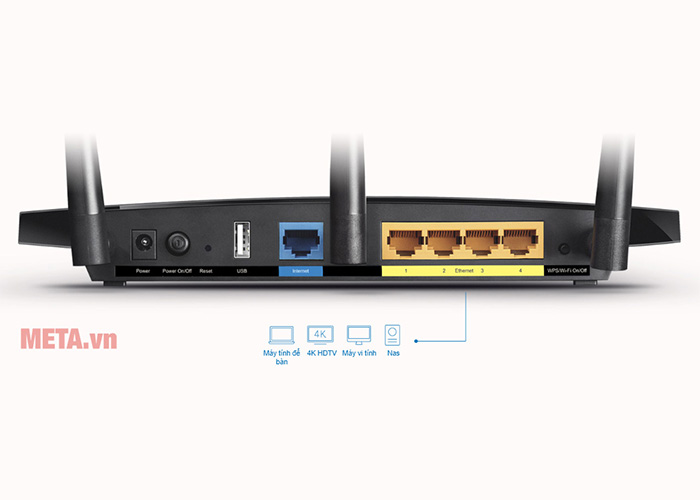 Bộ phát Wifi băng tần kép 1200Mbps 3 ăng-ten Archer C1200