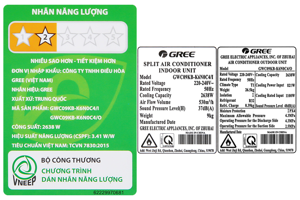Điều hòa 1 chiều Gree 18000BTU GWC18KD-K6N0C4 (Gas R32)