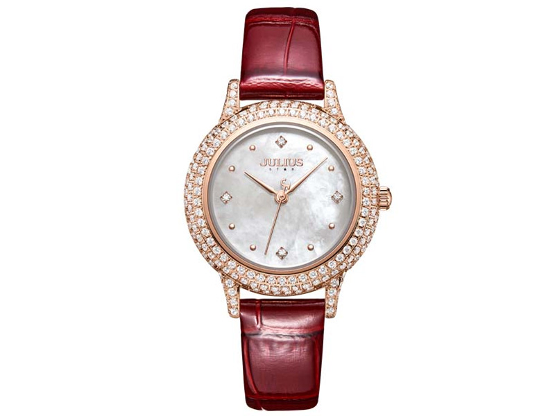 Đồng hồ nữ JS-044A kính Sapphire Julius Hàn Quốc dây da