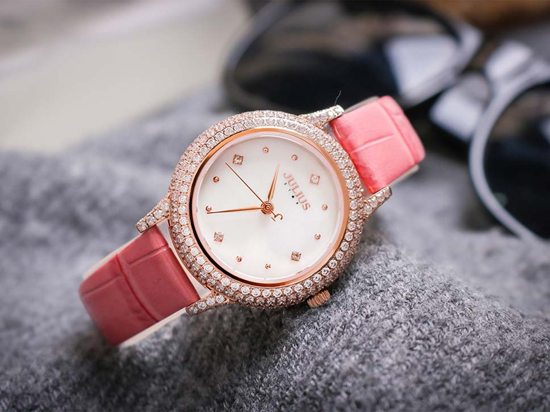 Đồng hồ nữ JS-044A kính Sapphire Julius Hàn Quốc dây da