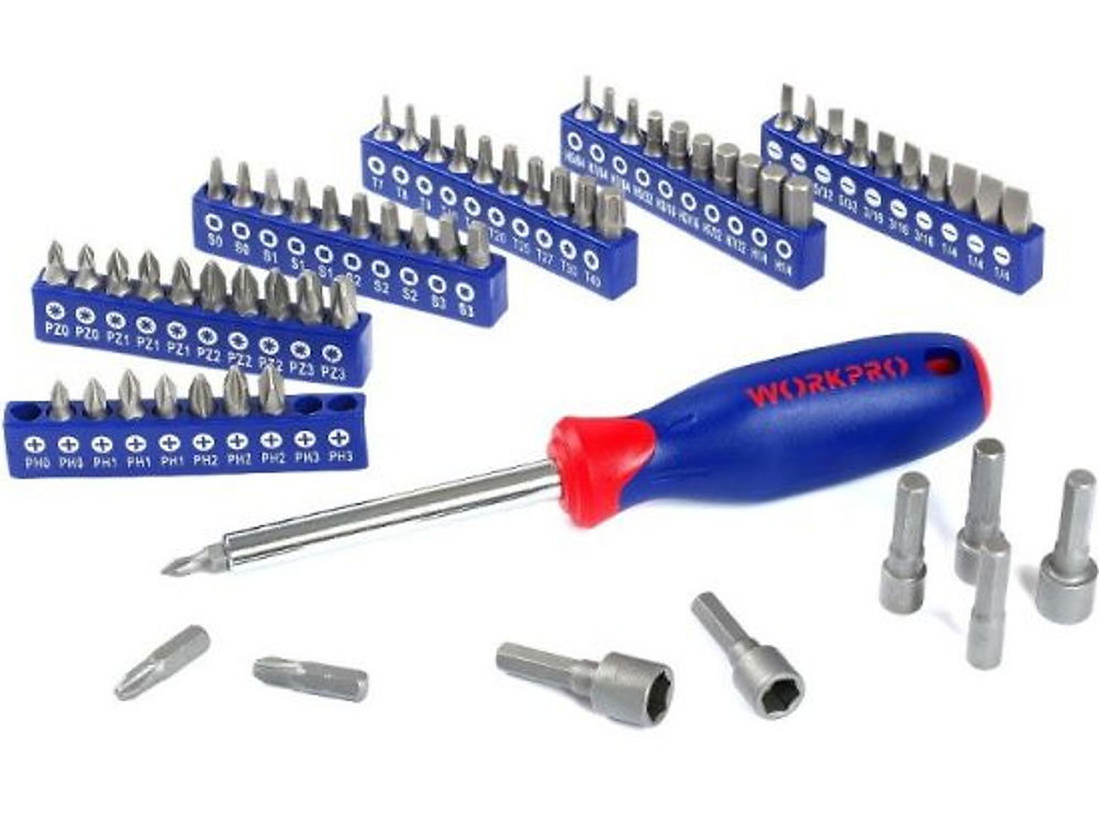 Bộ tua vít 100 chi tiết Workpro W000806, có giá đỡ