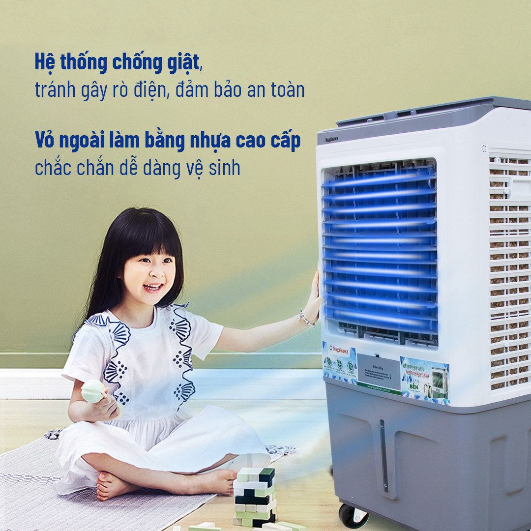 Máy làm mát không khí Nagakawa NFC999 (70L, nắp mặt kính)