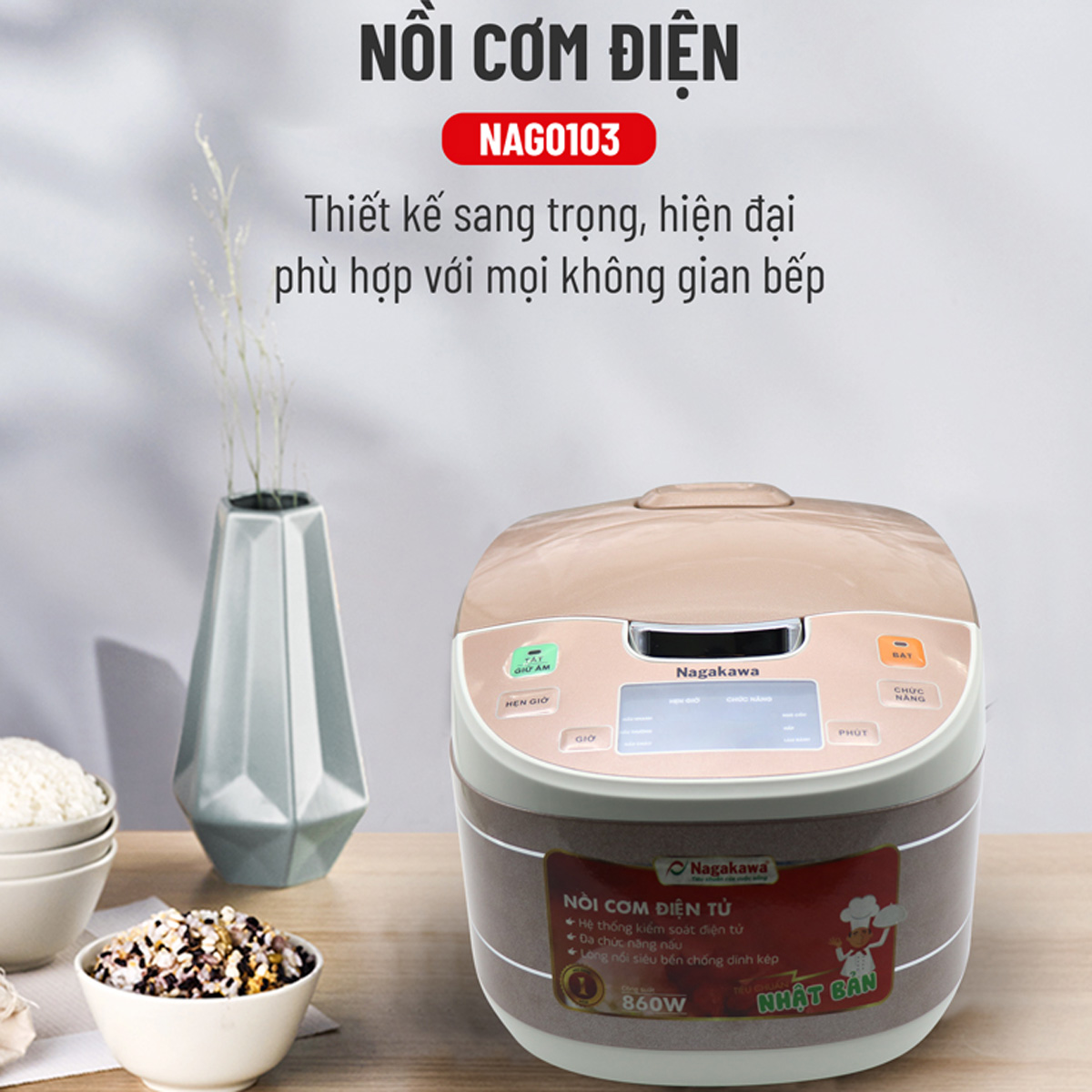 Nồi cơm điện tử Nagakawa NAG0103 (1.8 Lít)