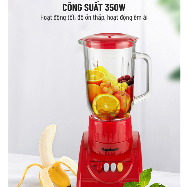 Máy xay sinh tố 2 cối thủy tinh Nagakawa NAG0806 (300W)