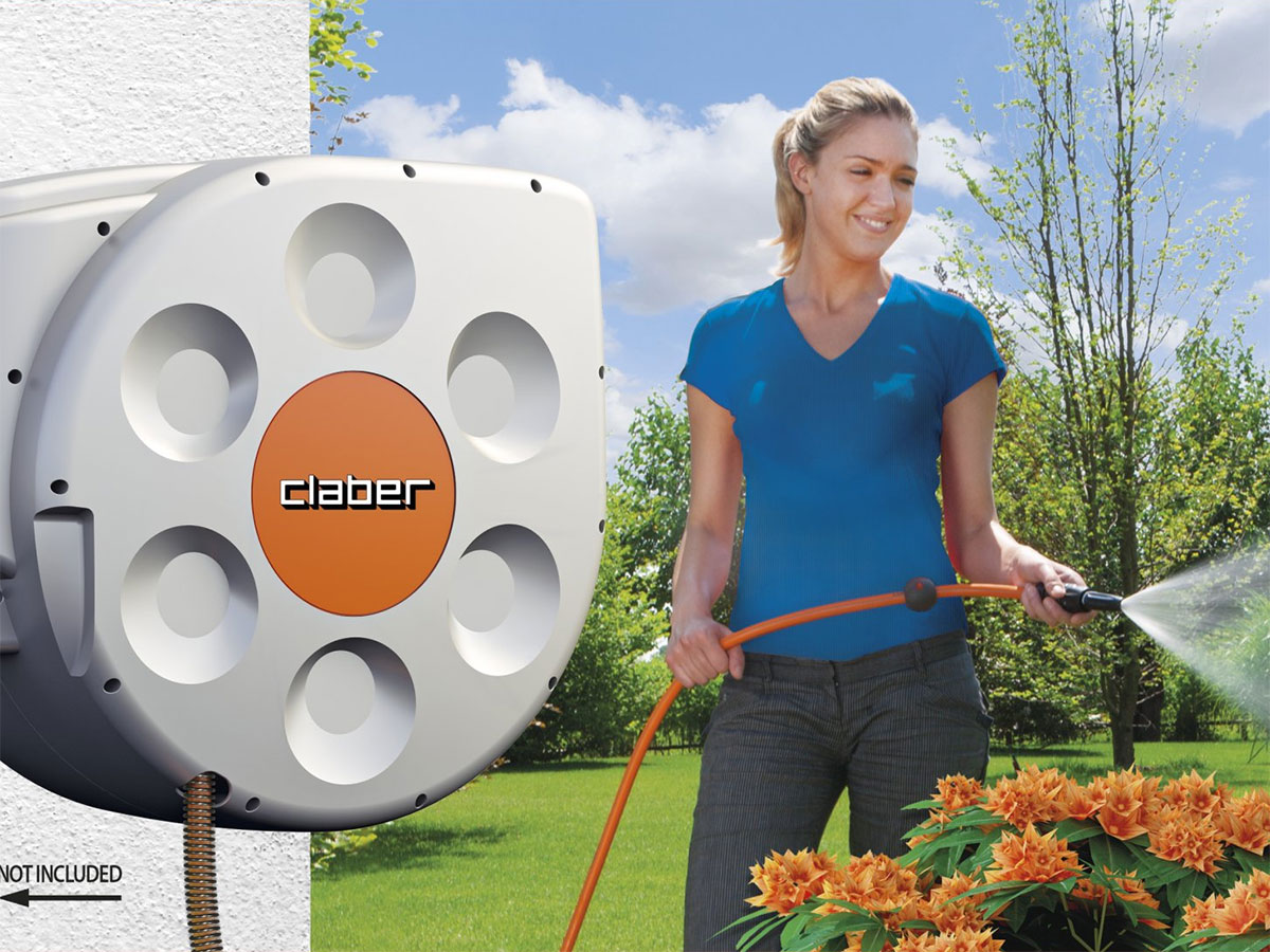 Cuộn vòi tưới cây Claber 8697 Rotoroll Evolution 30m