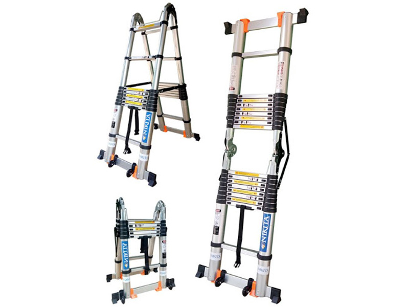 Thang nhôm rút đôi có bánh xe Nikita NKT-AID64