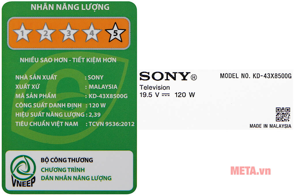 Tivi Sony Android 4K 43 inch KD-43X8500G (Đen)