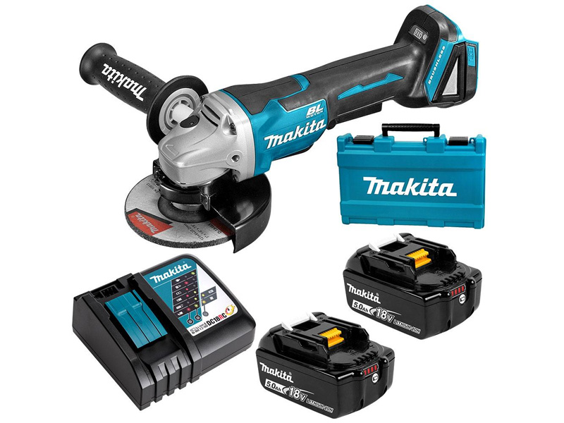 Máy mài góc dùng pin Makita DGA508RTE (125mm/công tắc bóp/BL) (18V)