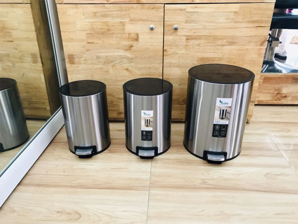 Thùng rác inox đạp chân cao cấp 12 lit Vietbin VB044-12L – Chống vân tay