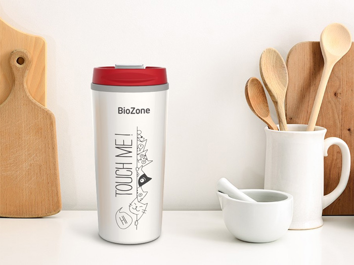 Bình cách nhiệt BioZone màu trắng đỏ KB-WA500P1WR