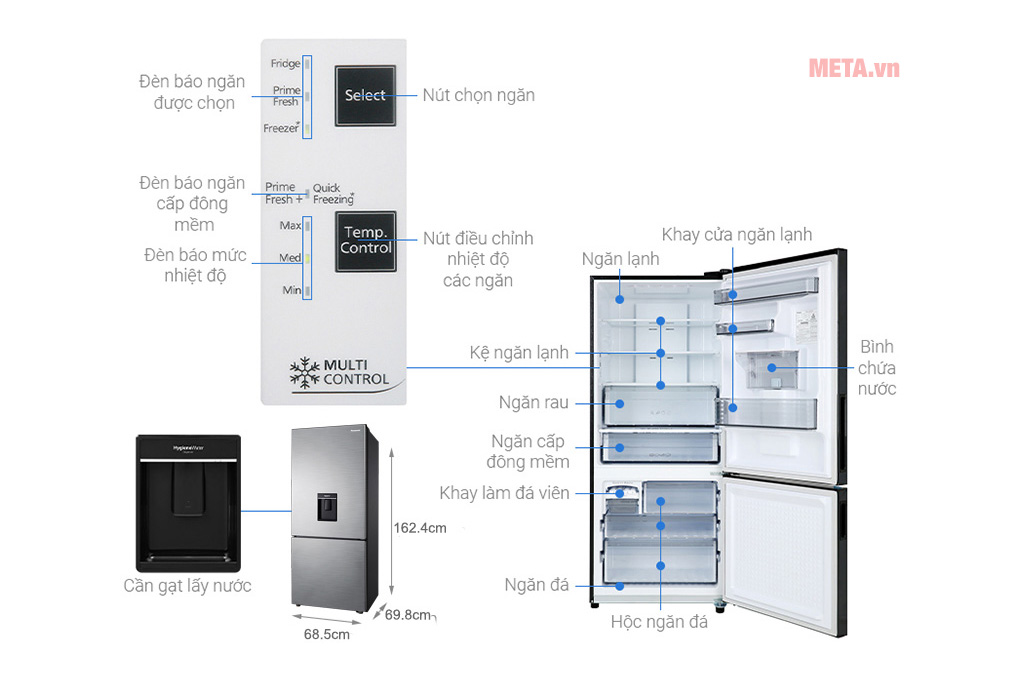 Tủ lạnh Panasonic Inverter 368L NR-BX410WPVN