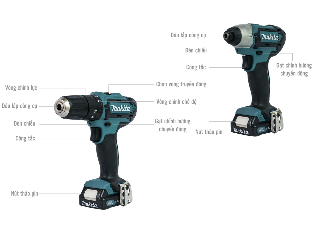 Bộ máy bắt vít dùng pin Makita CLX202S