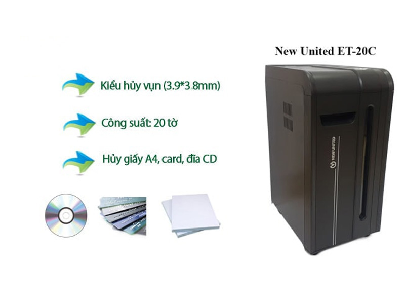 Máy hủy tài liệu New United ET-20C (20 tờ/1 lần)