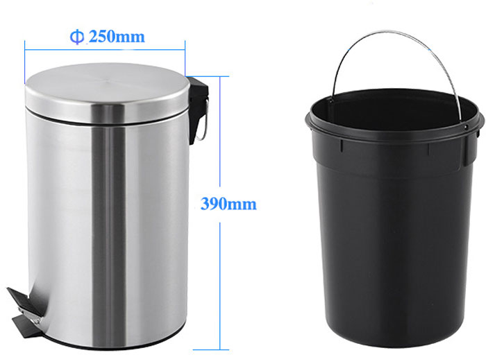 Thùng rác inox đạp chân Paloca 12 lít