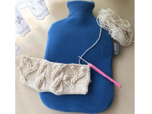 Túi chườm nóng lạnh Fashy 6530-54 bọc lông cừu màu xanh