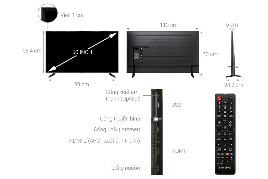 Smart Tivi Samsung 4K 50 inch UA50NU7090