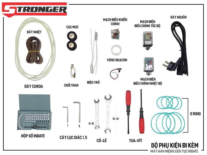 Máy hàn miệng túi liên tục có in date Stronger FRBM-810I