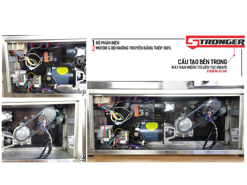 Máy hàn miệng túi liên tục có in date Stronger FRBM-810I