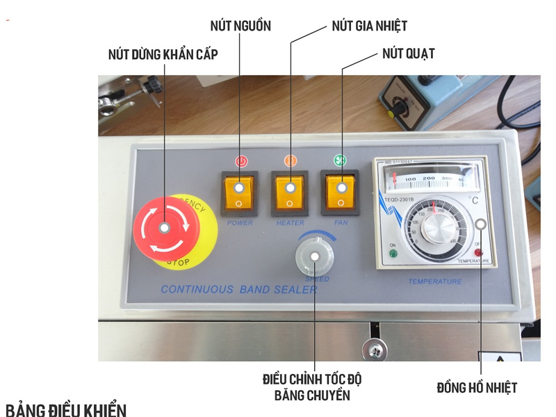 Máy hàn miệng túi liên tục Stronger FRD-750II