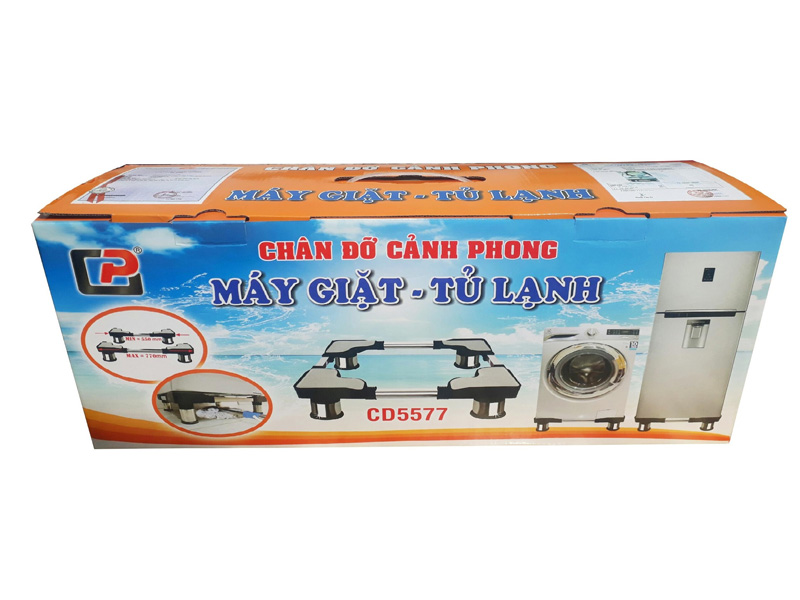 Chân đỡ máy giặt, tủ lạnh inox CD5577 (55cm - 77cm)