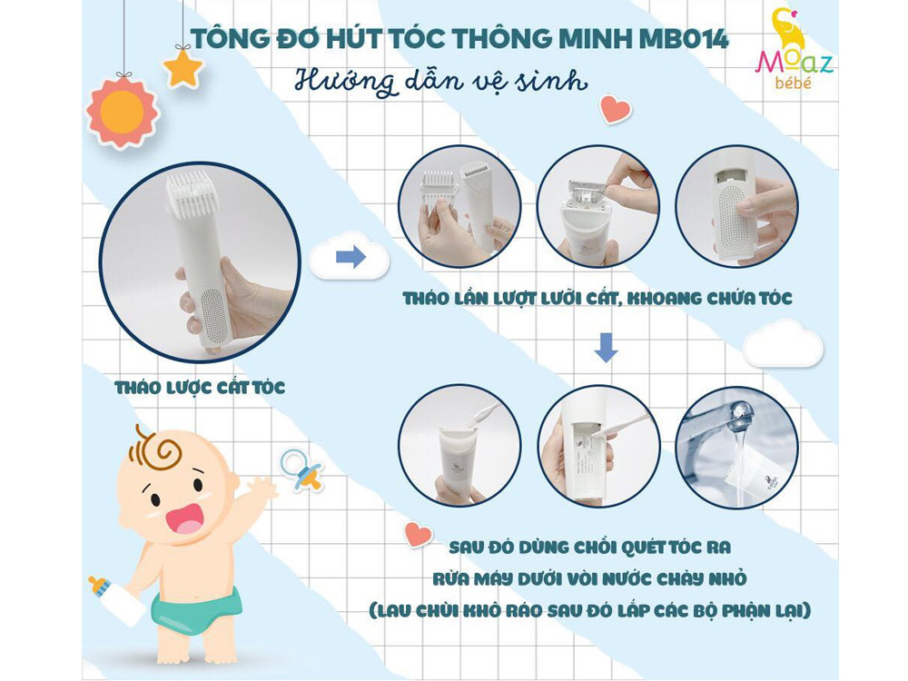 Tông đơ cắt tóc cho bé Moaz BéBé MB014