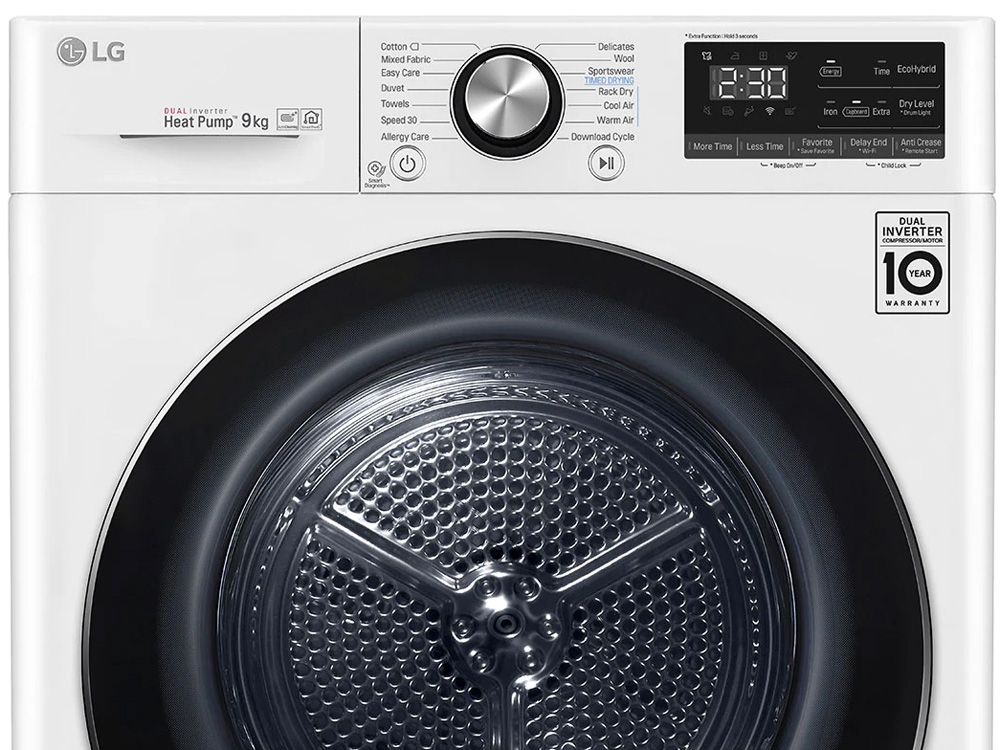 Máy sấy bơm nhiệt Dual Inverter Heat Pump 9kg LG DVHP09W