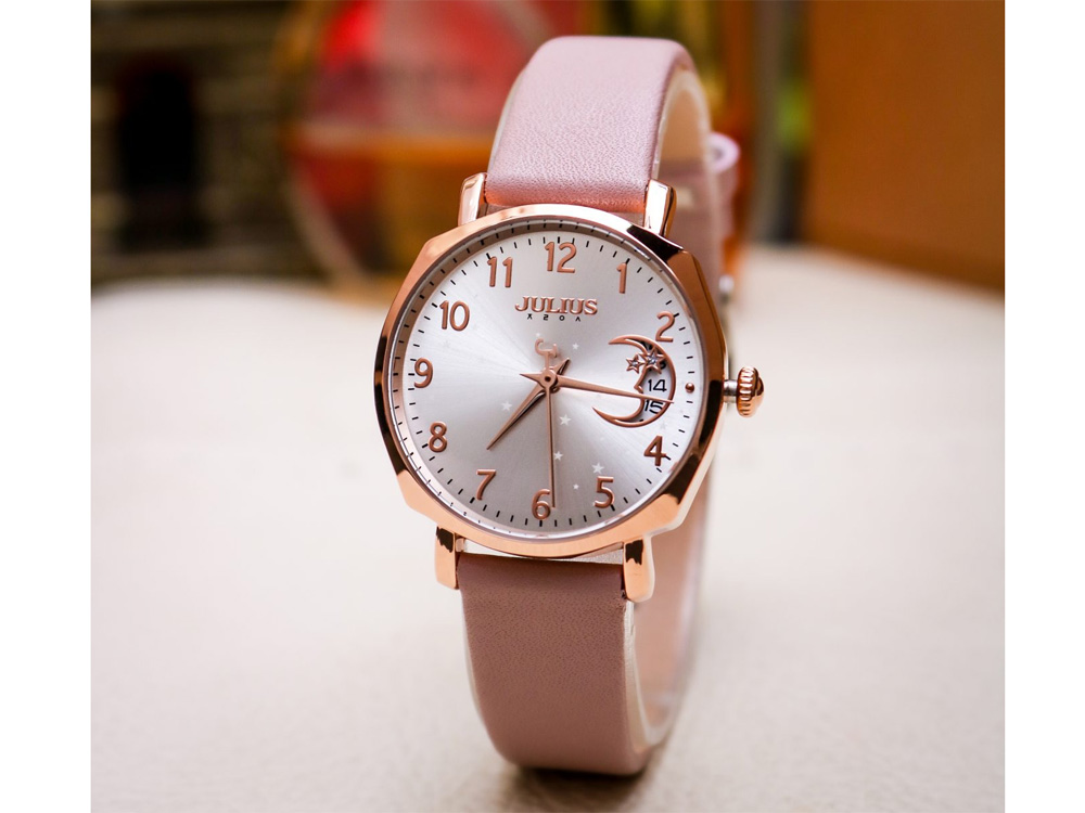 Đồng hồ nữ Julius JA-1211 Hàn Quốc dây da