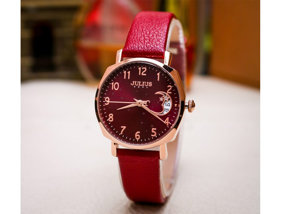 Đồng hồ nữ Julius JA-1211 Hàn Quốc dây da