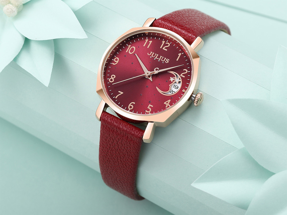Đồng hồ nữ Julius JA-1211 Hàn Quốc dây da