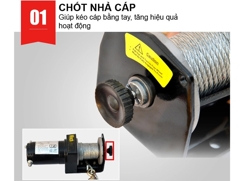 Tời điện kéo xe chạy ắc quy Kenbo ATV 2000LBS (12/24V)