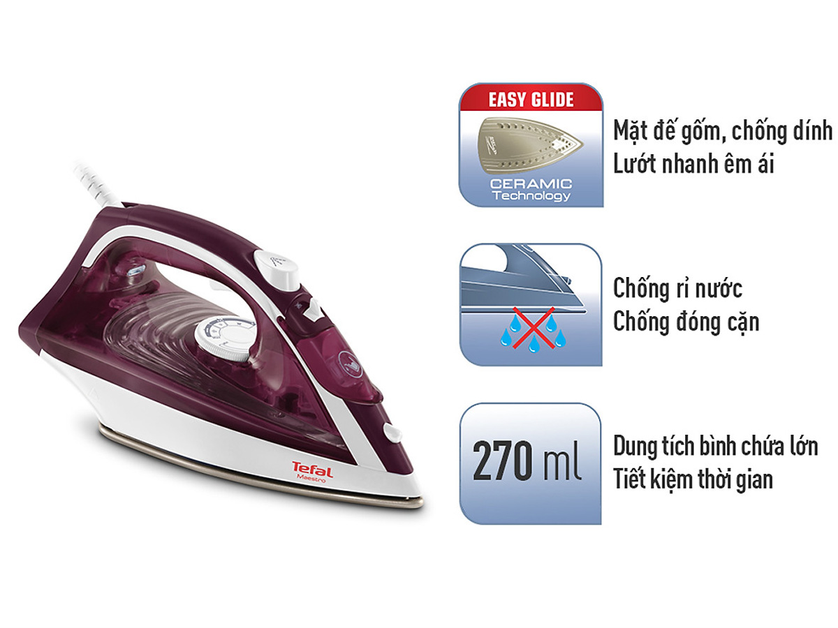 Bàn ủi hơi nước Tefal FV1844E0 (2300W)