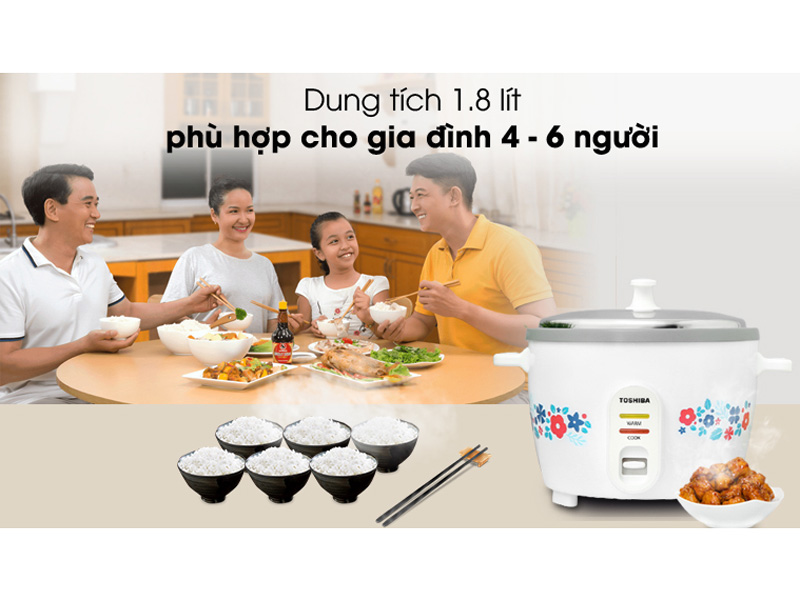 Nồi cơm nắp rời Toshiba RC-18MH2PV(F) 1.8 lít