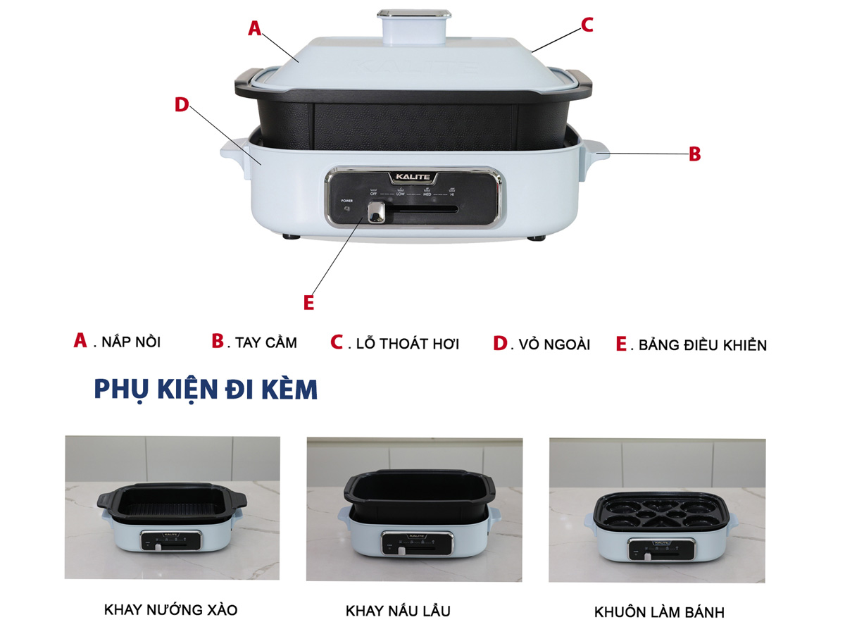 Nồi lẩu nướng đa năng Kalite KL-666