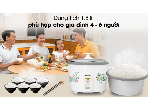 Nồi cơm nắp rời Toshiba RC-18MH1PV(F) 1.8 lít