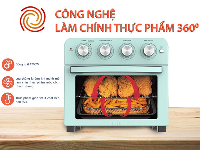 Lò nướng kiêm nồi chiên không dầu UNIE Q37 (25 lít)