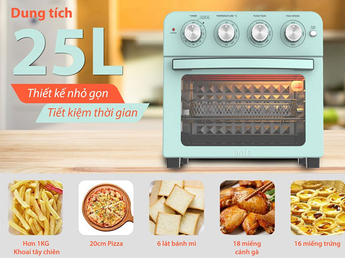 Lò nướng kiêm nồi chiên không dầu UNIE Q37 (25 lít)