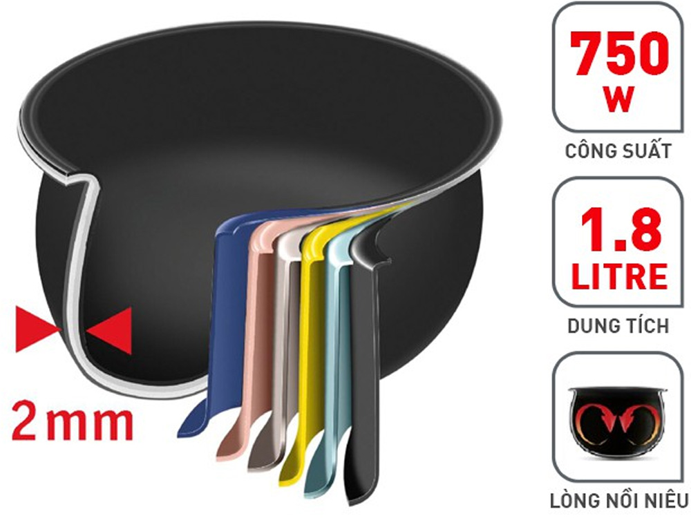 Nồi cơm điện tử Tefal RK752168 1.8L 750W