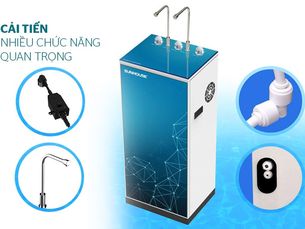 Máy lọc nước R.O nóng lạnh 9 lõi Sunhouse SHA76211CK