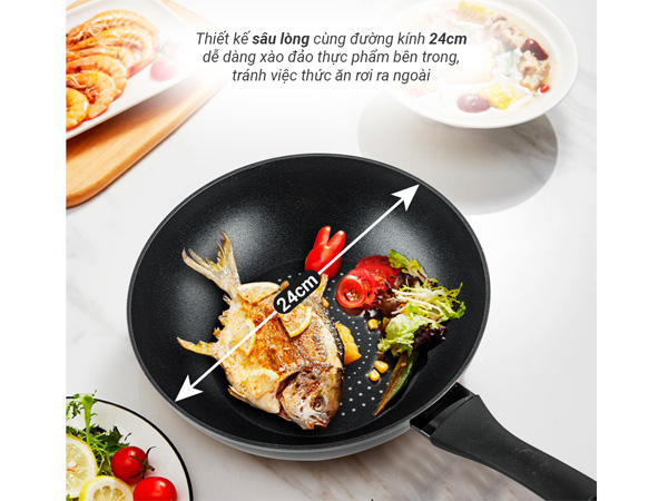 Chảo kim cương đáy từ Nagakawa NAG2451 (24cm)