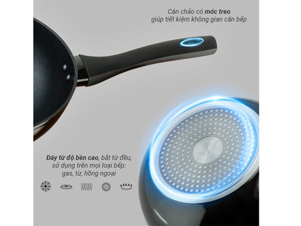 Chảo kim cương đáy từ Nagakawa NAG2451 (24cm)