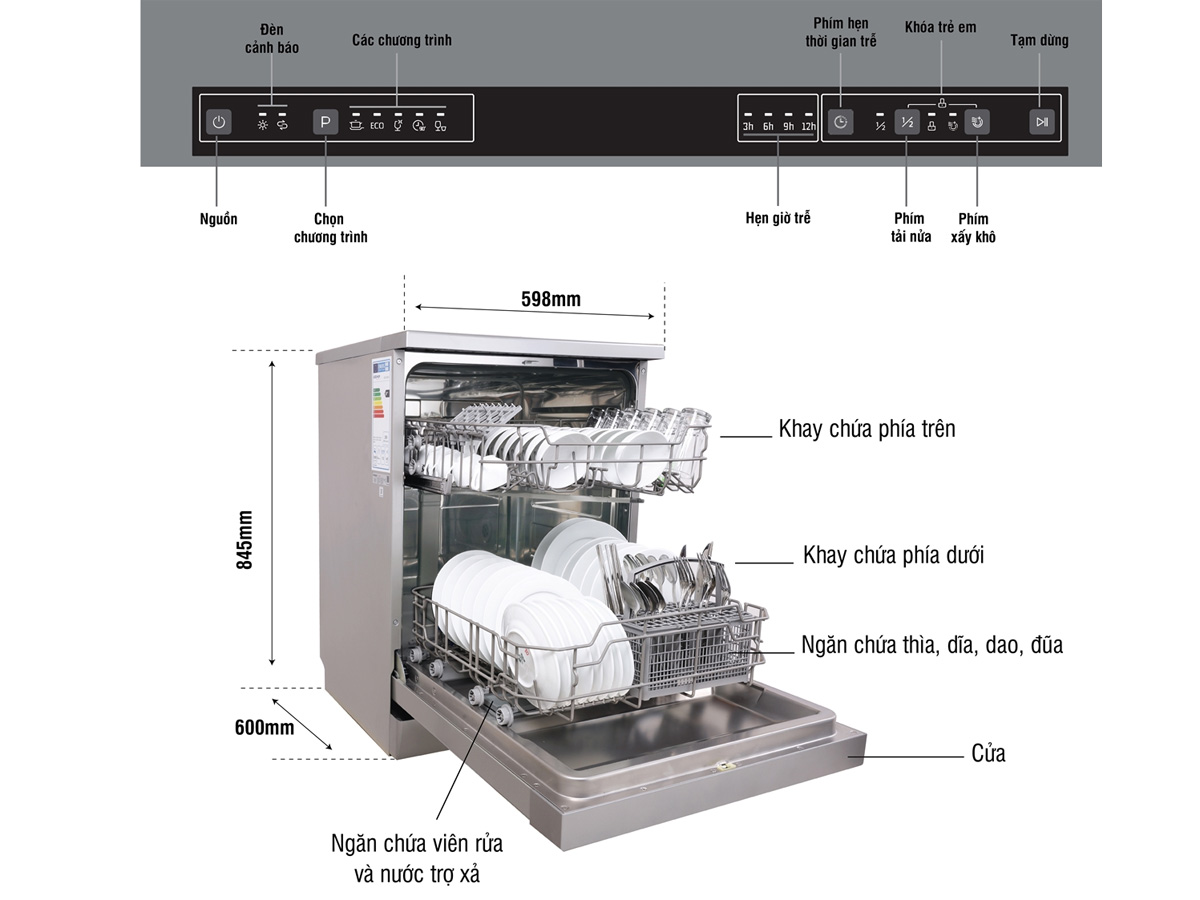 Máy rửa bát Kocher KDEU-8818 (12 bộ)
